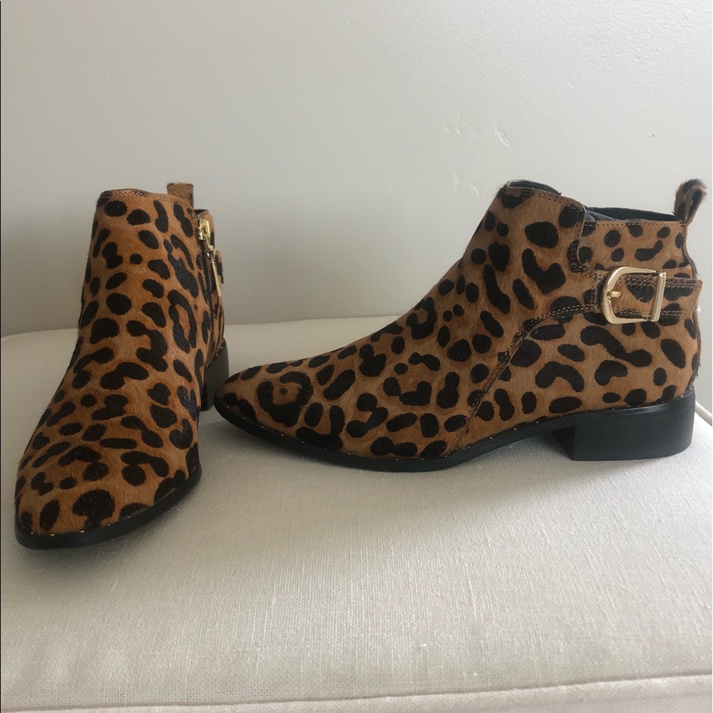 Anthropologie leopard booties